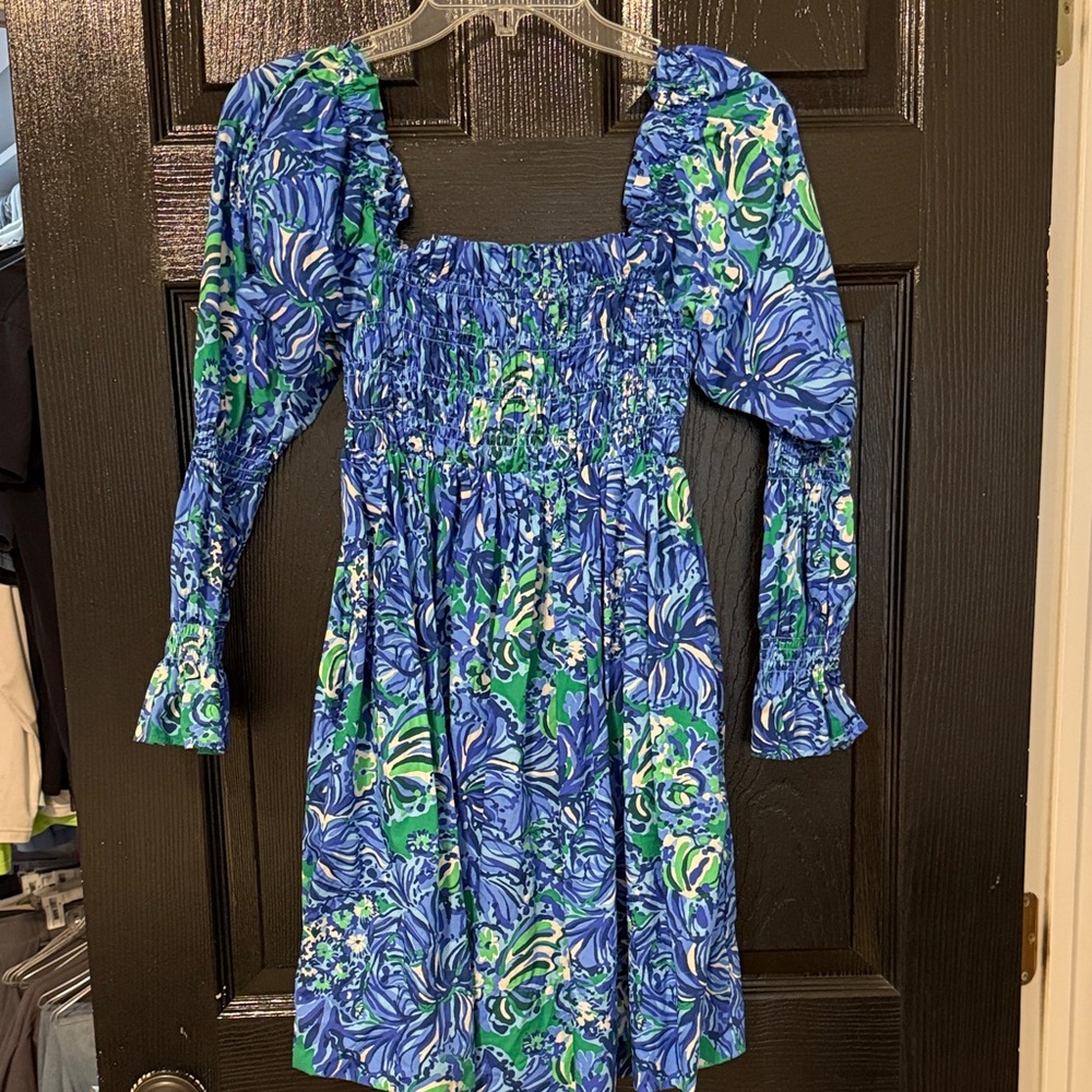 Lilly Pulitzer Floral Blue and Green Dress